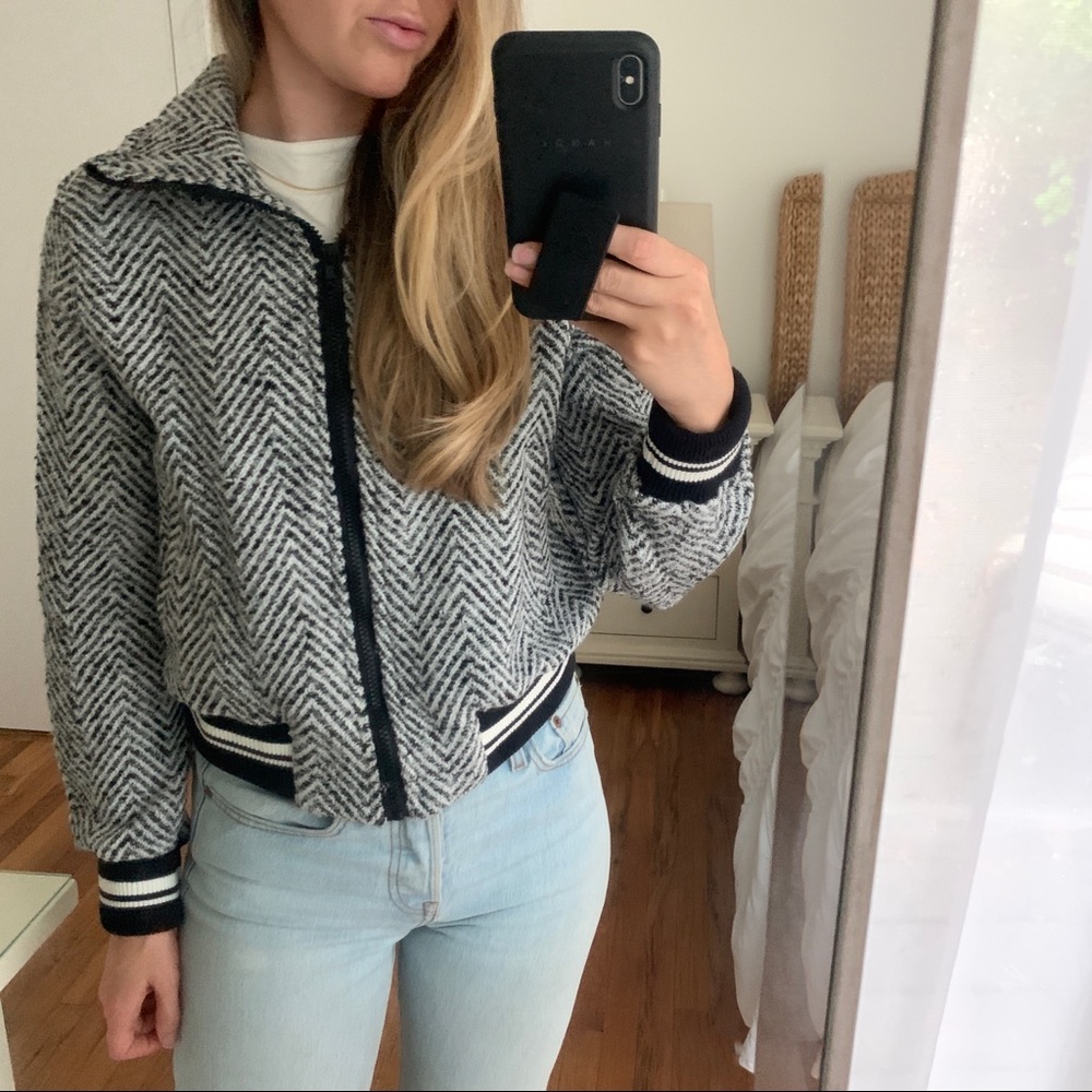 Herringbone Bomber Jacket